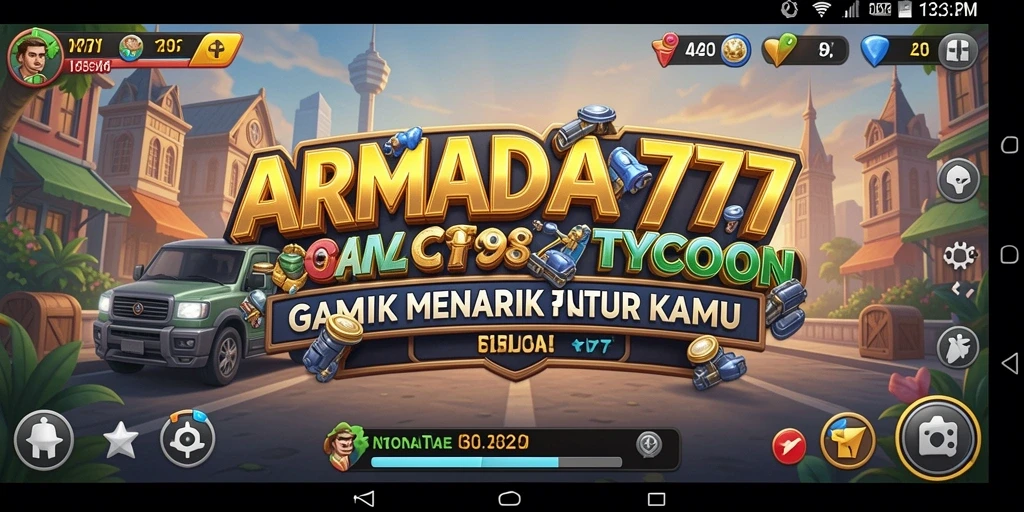 Screenshot gameplay <strong>ARMADA777</strong> dengan armada kapal yang sedang berlayar.