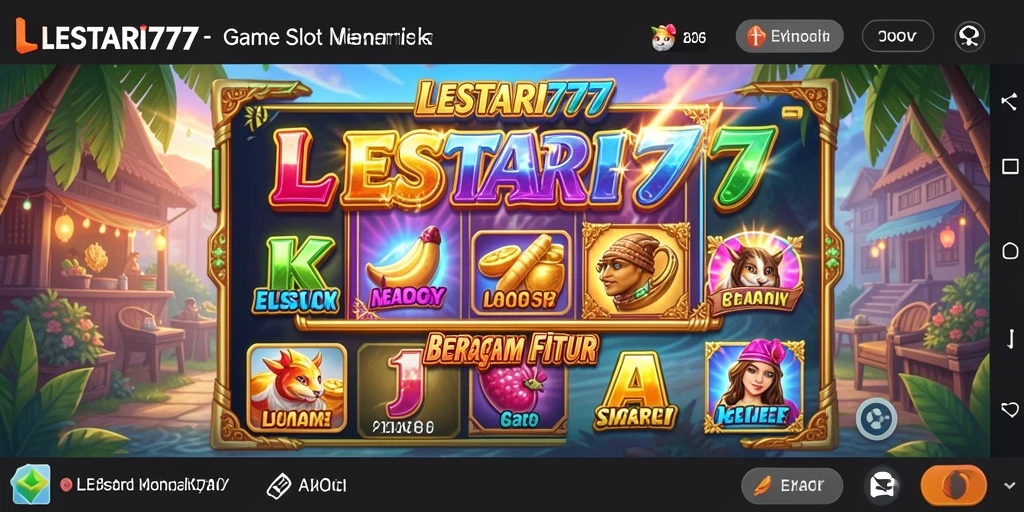 Tangkapan layar utama LESTARI777 menampilkan gameplay Slot yang seru.