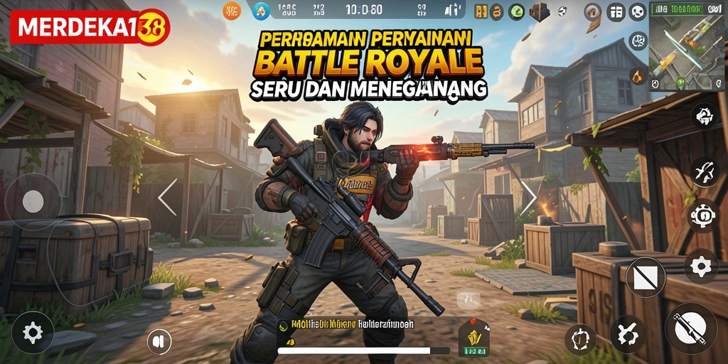 Screenshot menunjukkan aksi mendebarkan dalam permainan Battle Royale.