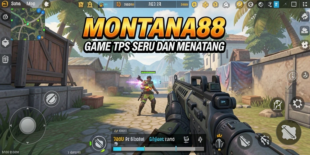 Tampilan gameplay mendebarkan MONTANA88 saat bertempur di arena TPS.