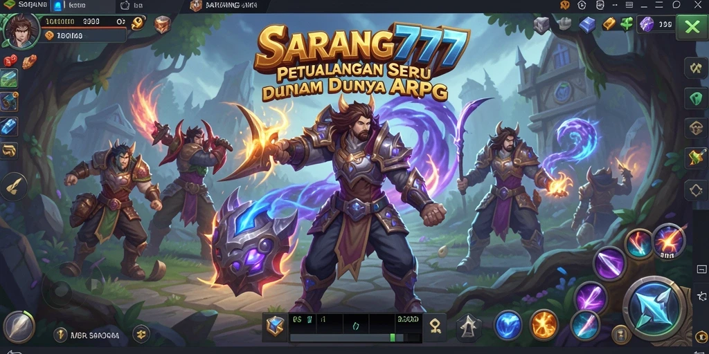 Screenshot utama menunjukkan aksi seru dan grafik menawan dalam SARANG777.