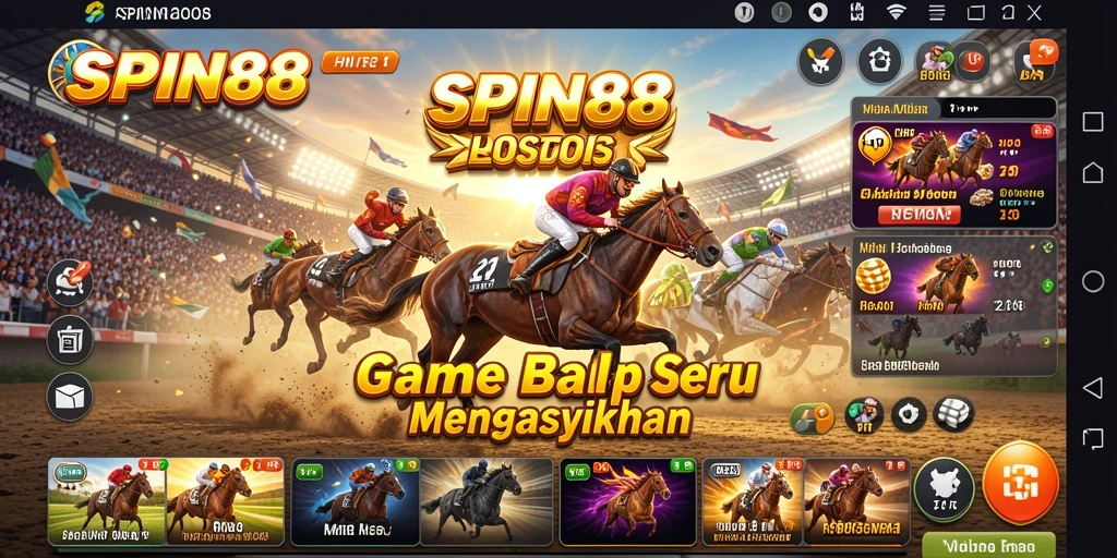 Tampilan gameplay SPIN88 yang mendebarkan saat balapan.