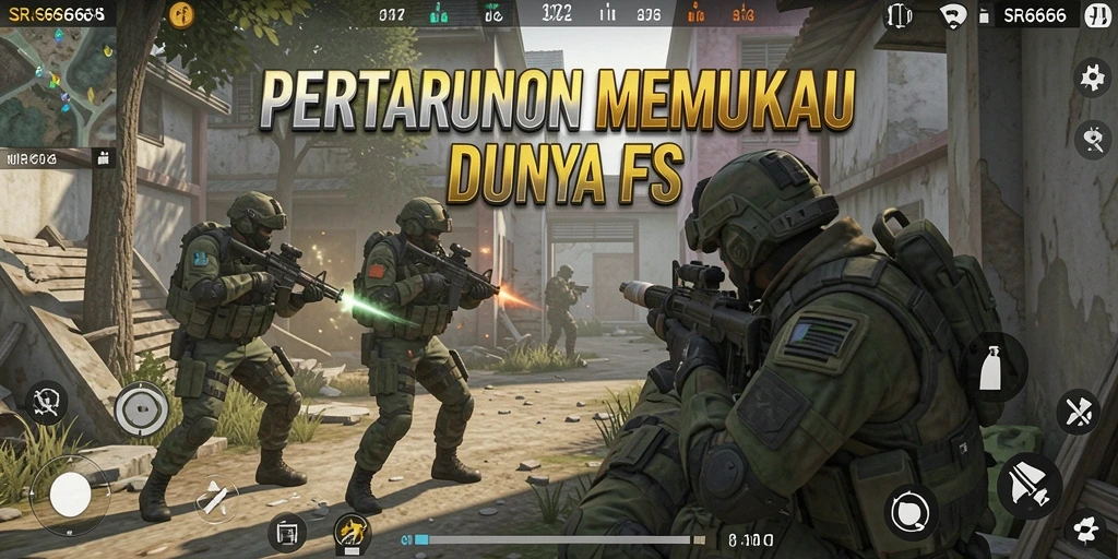 Tangkapan layar menggambarkan aksi seru dalam gameplay SR6666 FPS.