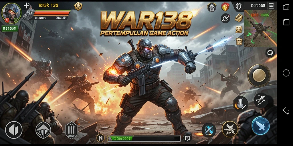 Tangkapan layar gameplay WAR138 menampilkan aksi pertempuran mendebarkan.